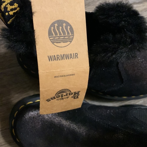 NWT Dr. Martens liquid Chelsea Boot Platforms leather metallic Fur punk grunge - Picture 13 of 14